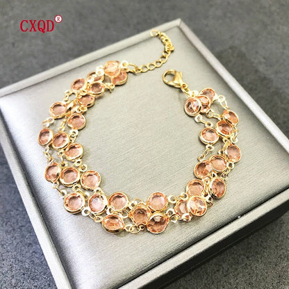 Beautiful Fashion Multicolor Bracelet Women Stainless Steel Copper