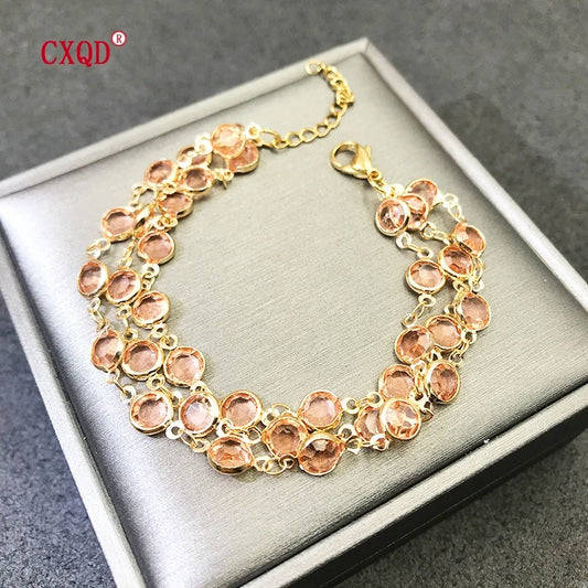 Beautiful Fashion Multicolor Bracelet Women Stainless Steel Copper