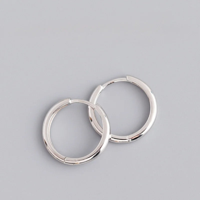 Silver Geometry Hoop Earrings for Women Fashion Silver Jewelry Gifts Trendy