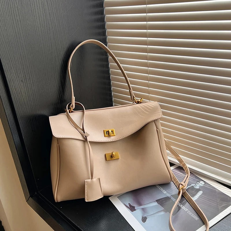 Luxury Soft PU Leather Shoulder Tote Large Capacity Shopper Bag