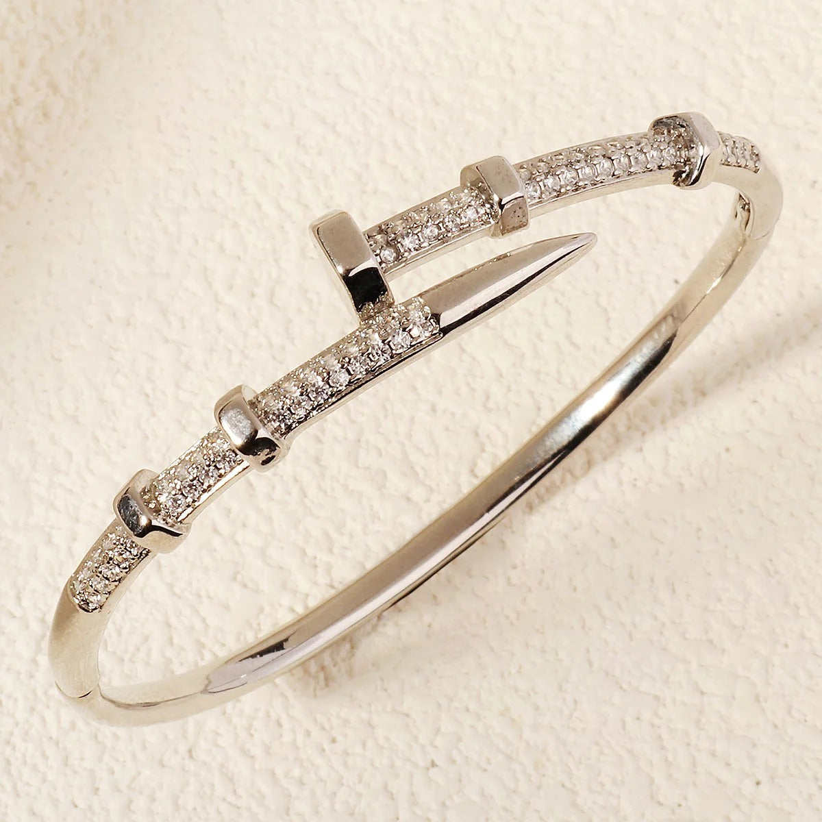 Female Brand Nail Bracelets Trendy Bracelet Zircon Screw Bracelet For Women Everyday Party Festive Jewelry As Gifts