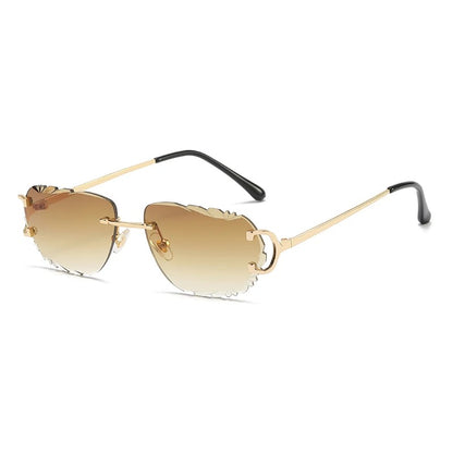 Retro Frameless UV400 Sunglasses for Men and Women