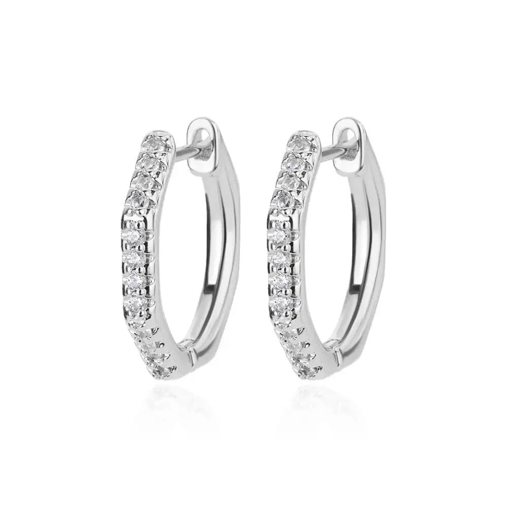 Trending Blue Zircon Oval Hoop Earrings Women Wedding Party Gift