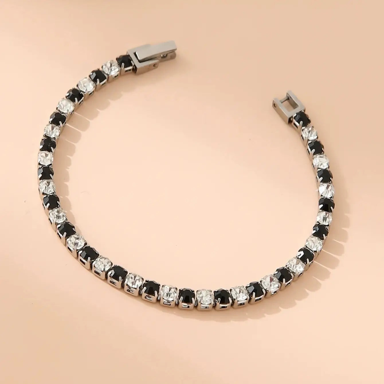 Cubic Zircon Tennis Bracelets For Women Stainless Steel Silver Color Dazzling Crystal Hand Chain Fashion Bracelet Jewelry Gifts