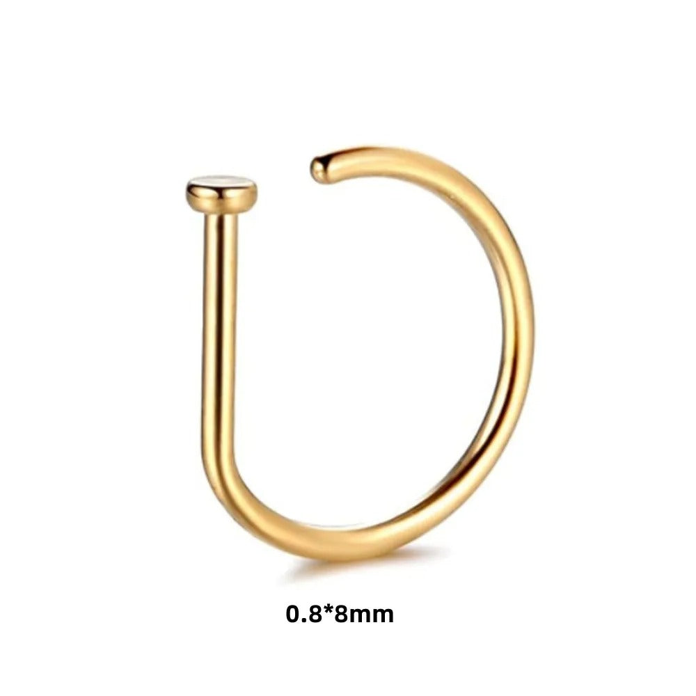 New Curved Barbells Fake Nose Piercing  Hoop Septum Stainless Steel Ring Nostril Body Jewelry