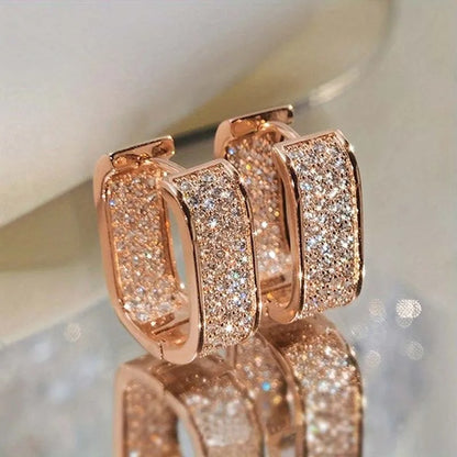 Gold & Silver Square Hoop Earrings Women Stainless Steel Jewelry