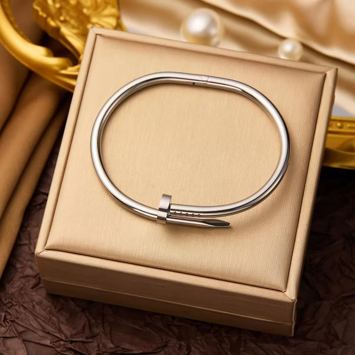 Hip hop style personality fashion interesting design curved nail stainless steel bracelet jewelry for men and women