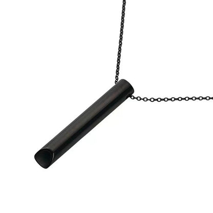 Breathwork Meditation Mindfulness Breathing Anti Smoking Necklace Stainless Steel Whistle Anxiety Relief Jewelry