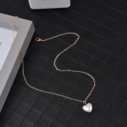 SUMENG 2025 New Fashion K-pop Pearl Choker Necklace Cute Double Layer Chain Pendant For Women Jewelry Girl Gift
