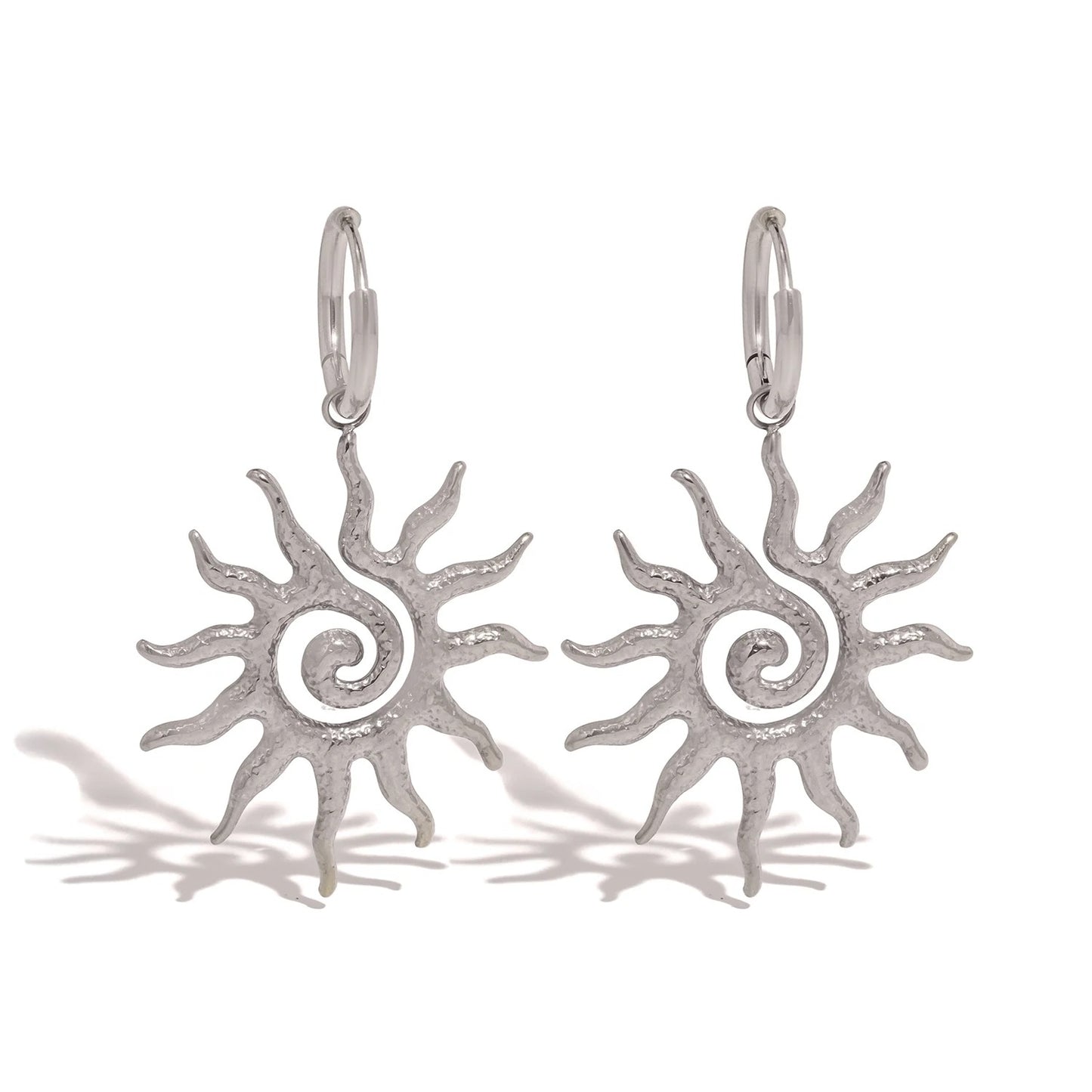 Golden Sun Geometric Drop Earrings Women Vintage Trend Fashion Jewelry