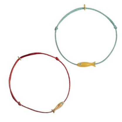 Women’s Cute Fish Bracelet Minimalist Red & Blue String Gift Jewelry