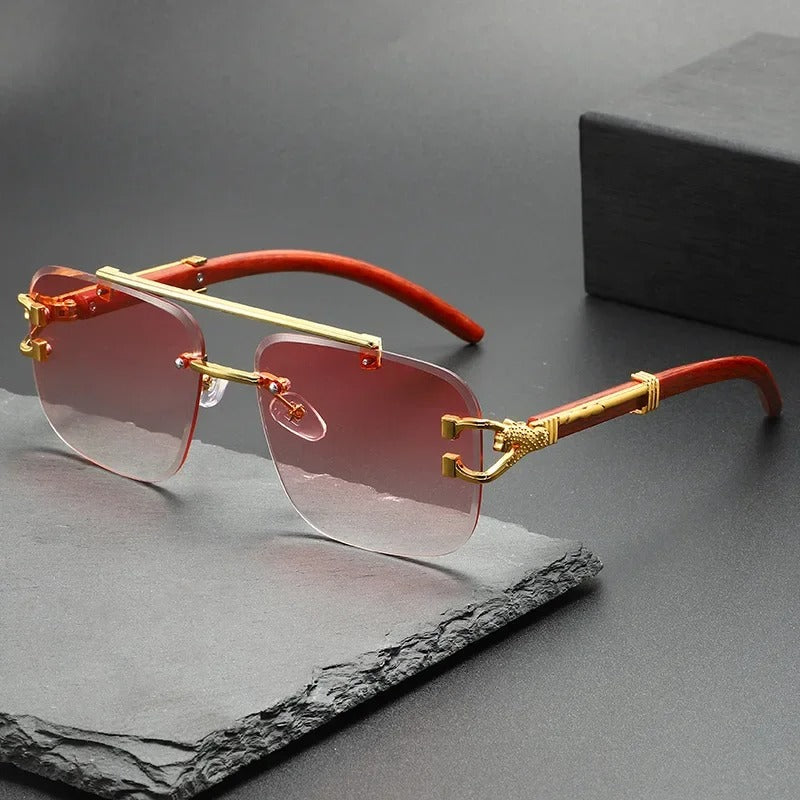 Fashion Rimless Pilot Sunglasses Square Driving Eyewear Unisex