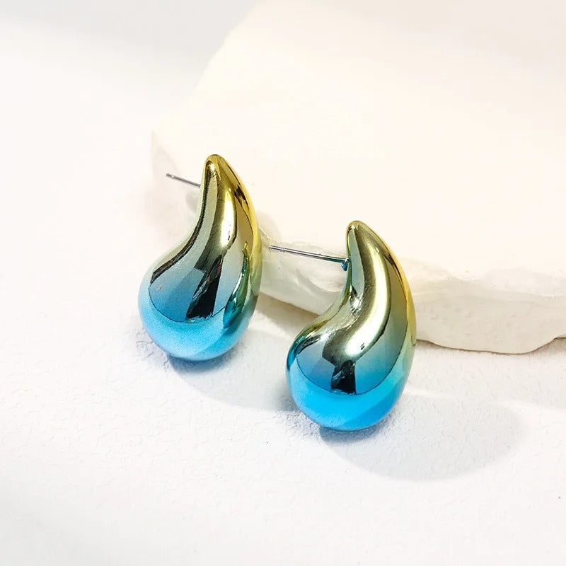 New Fashion Thick Teardrop Earrings Women Colorful Drop Jewelry