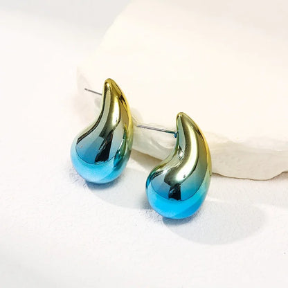 New Fashion Thick Teardrop Earrings Women Colorful Drop Jewelry
