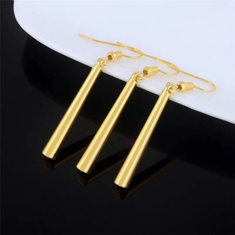 3PCS Gold Geometric Non-Pierced Earrings Women Hip Hop Jewelry