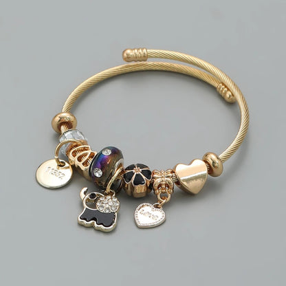 Stainless Steel Beaded Love Bracelet Trendy Women’s Jewelry