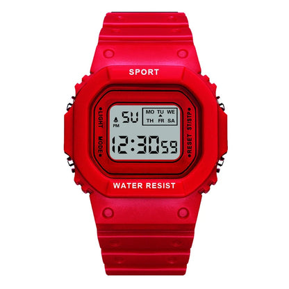 Sports Watch Girls Student LED Electronic Watch Colorful Women Square Digital Watches Waterproof Rubber Clock