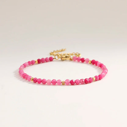Faceted African Nature Stone Bracelet Women Gold Plated Jewelry