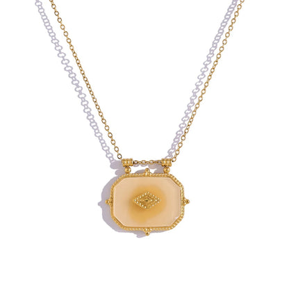 Vintage Luxury Acrylic Charms Pendant Necklaces for Women 18K Gold Plated Trendy Y2K Jewelry