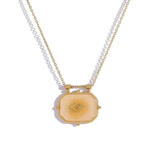 Vintage Luxury Acrylic Charms Pendant Necklaces for Women 18K Gold Plated Trendy Y2K Jewelry