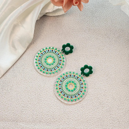 Summer Trend Boho Drop Earrings for Women Acrylic Pendants