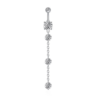Trendy Angel Belly Button Rings Stainless Steel Zircon Butterfly for Women Body Belly Jewelry Pendant