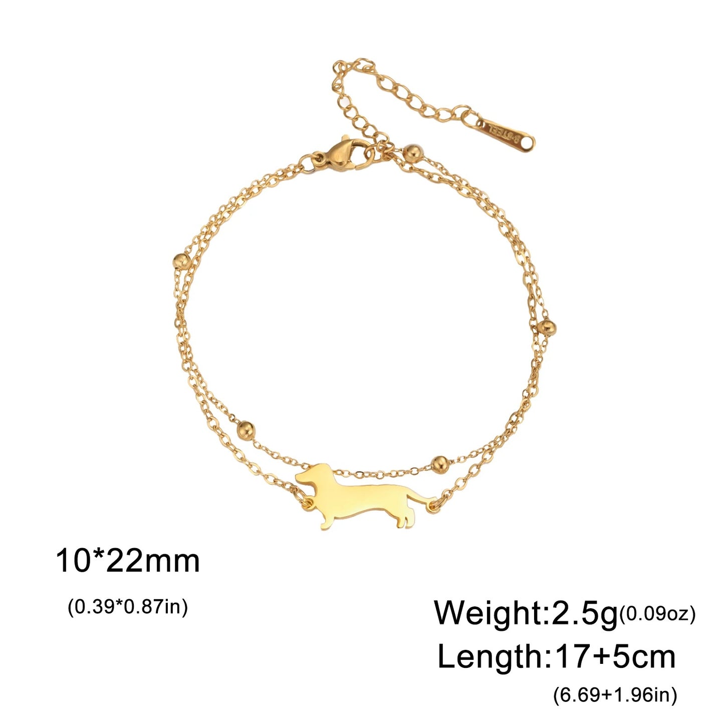 Cazador Dachshunds Sausage Dog Double Layer Bead Bracelet Women