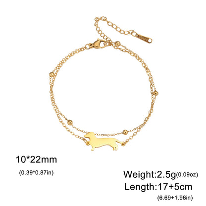 Cazador Dachshunds Sausage Dog Double Layer Bead Bracelet Women