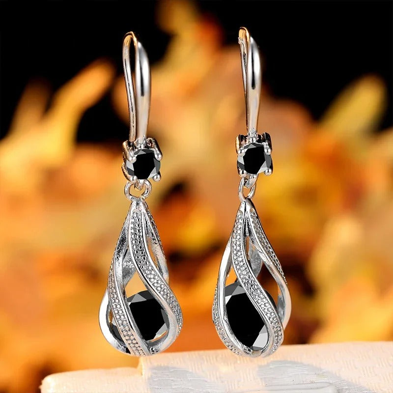 Cubic Zirconia Hook Clip Earrings Lantern Design Women Jewelry