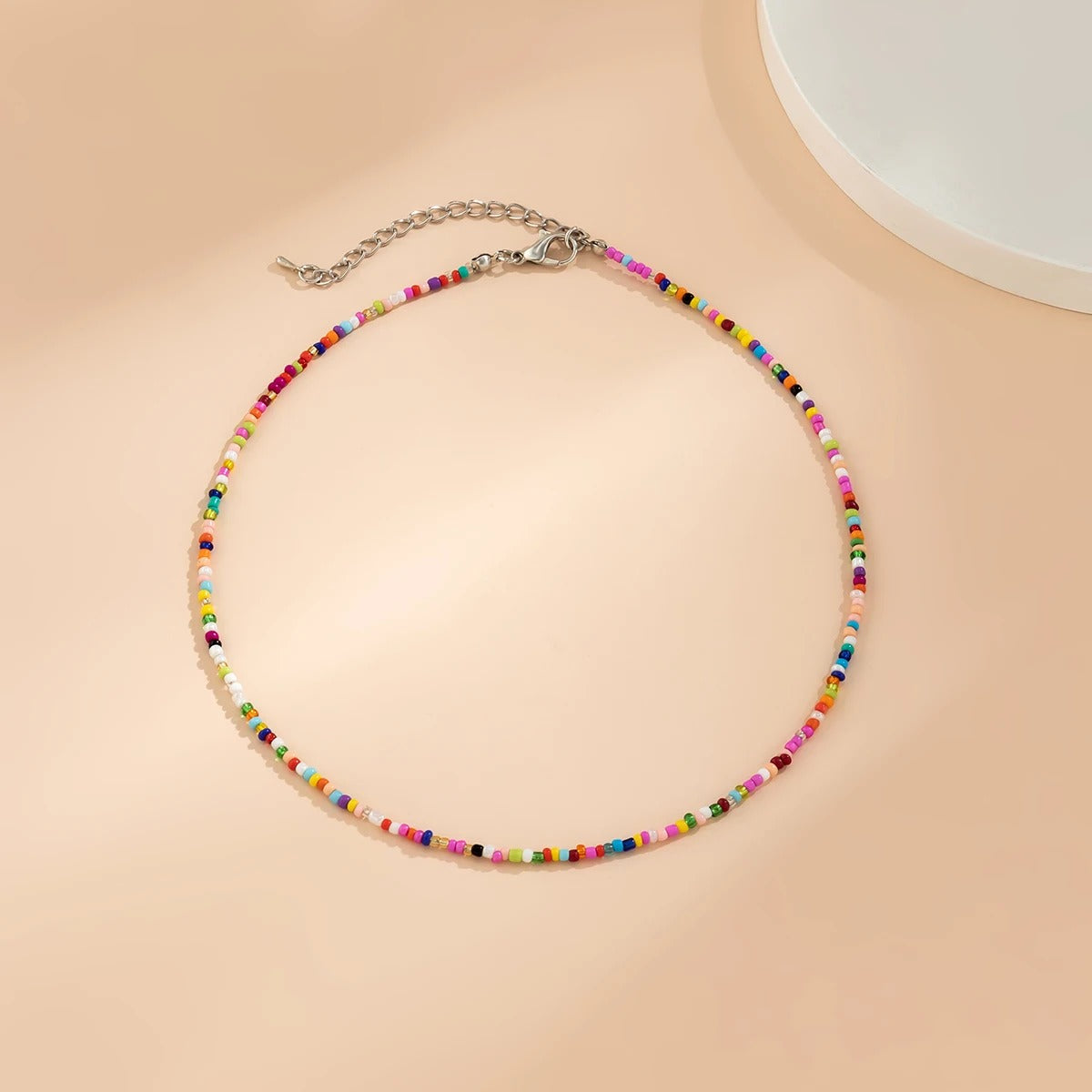 Boho Acrylic Seed Beads Necklace Handmade Jewelry for Women