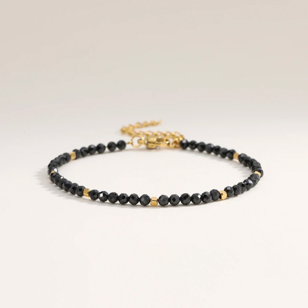 Faceted African Nature Stone Bracelet Women Gold Plated Jewelry
