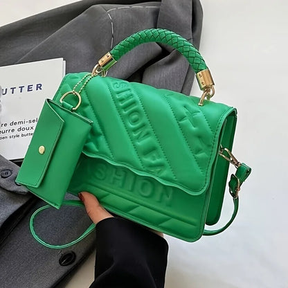 Quilted Crossbody Handbag for Women with Mini Coin Pouch