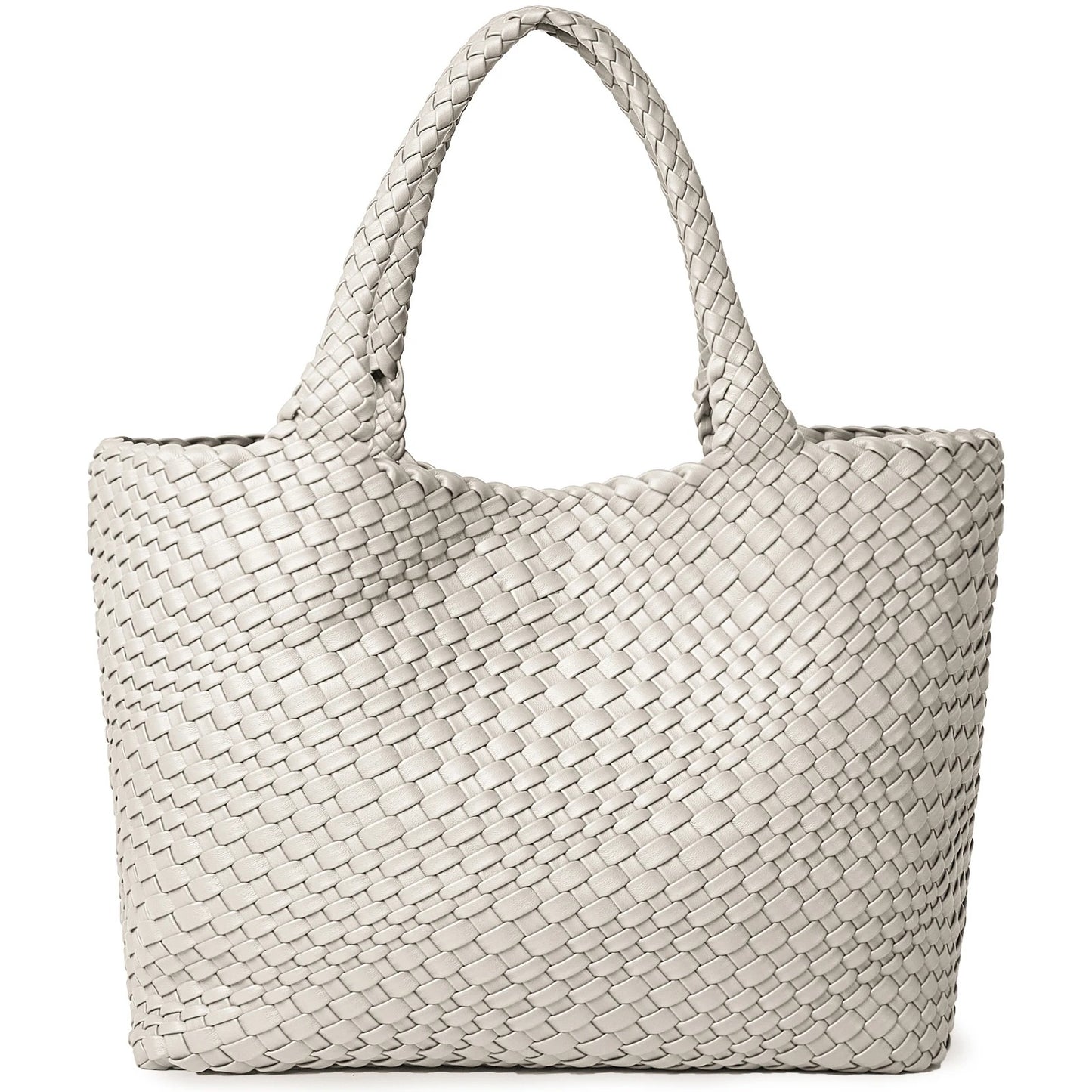 Woven Vegan Leather Tote Bag for Women Summer Shoulder Bag