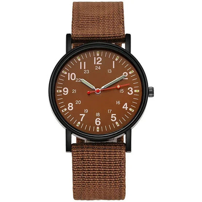 Simple Quartz Wrist Watch Round Dial Soft Wristband Lightweight Slim Nylon Luminous Men Quartz Wrist Watch Men Watch