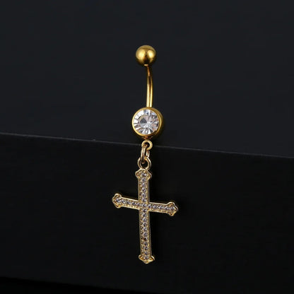 White Zircon Belly Ring Summer Beach Bikini Accessory