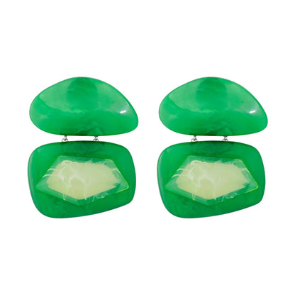 Vintage Turquoise Geometric Drop Earrings for Women