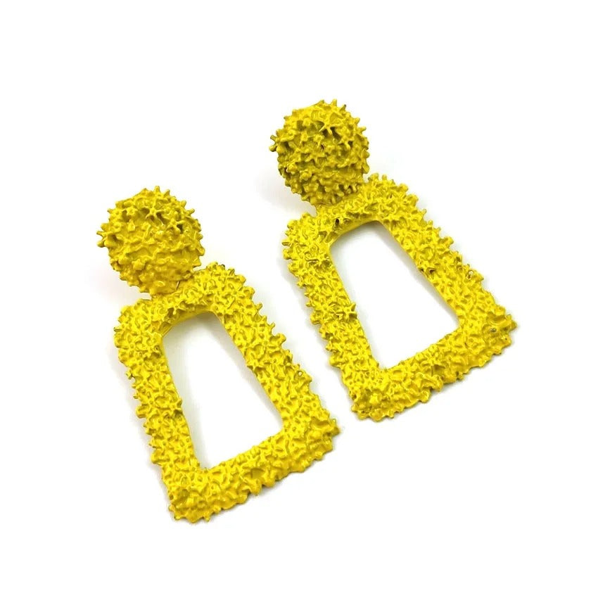 Vintage Hollow Statement Drop Earrings for Women Punk Metal Jewelry Gift