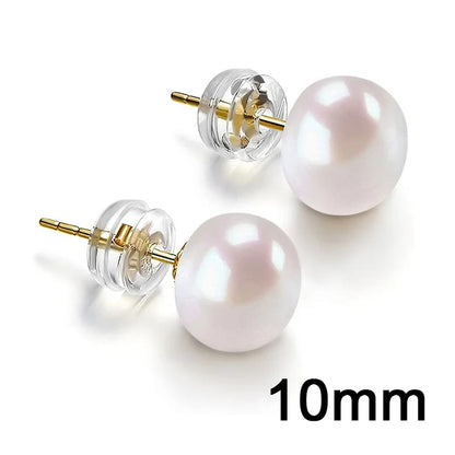 Round Simulated Pearl Stud Earrings for Women Minimalist Classic Jewelry