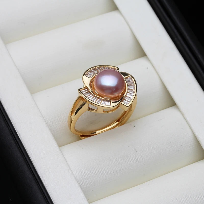 Women’s Natural Pearl Ring Wedding & Mother Gift