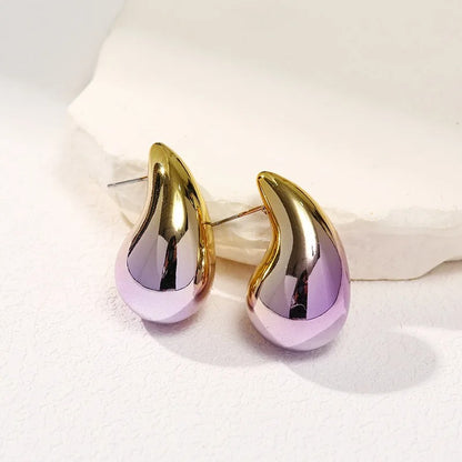 New Fashion Thick Teardrop Earrings Women Colorful Drop Jewelry
