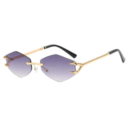 Rimless Diamond Square Sunglasses Luxury UV400 Unisex Designer
