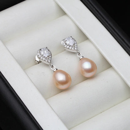Vintage 925 Sterling Silver Freshwater Pearl Earrings – Elegant Bridal & Gift Jewelry for Women