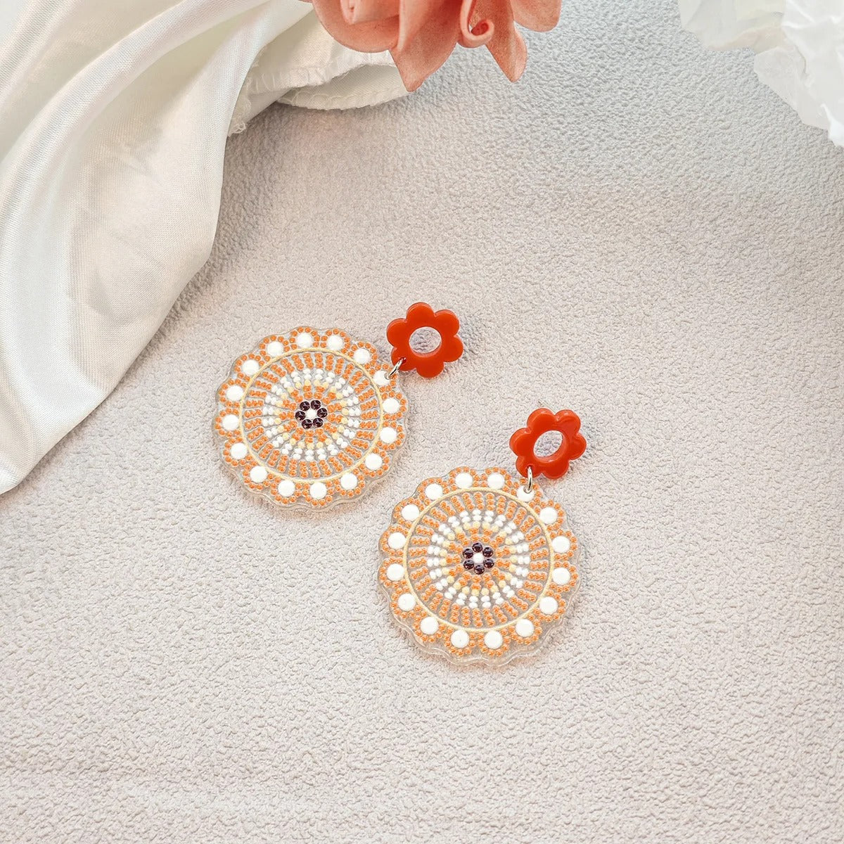Summer Trend Boho Drop Earrings for Women Acrylic Pendants