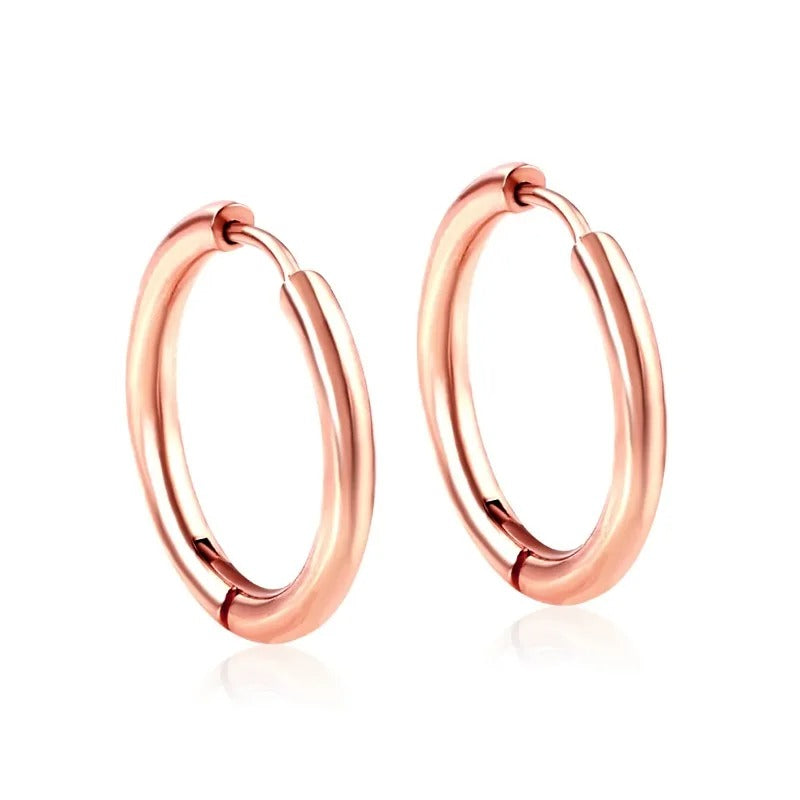2Pcs Small Hoop Earrings for Women, Silver Color Stainless Steel Round Circle Pendientes  2025