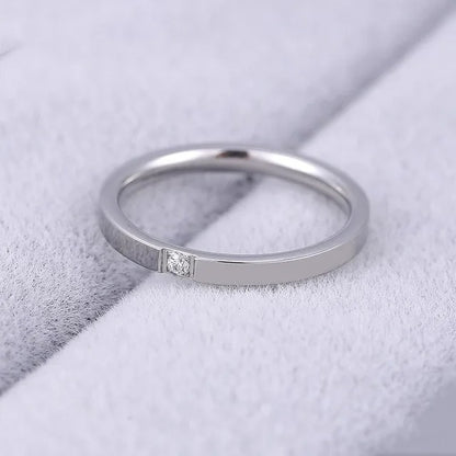 High quality 4mm Simple Ring Fashion Rose Gold Ring Men's and Women's Exclusive Couple Wedding Ring