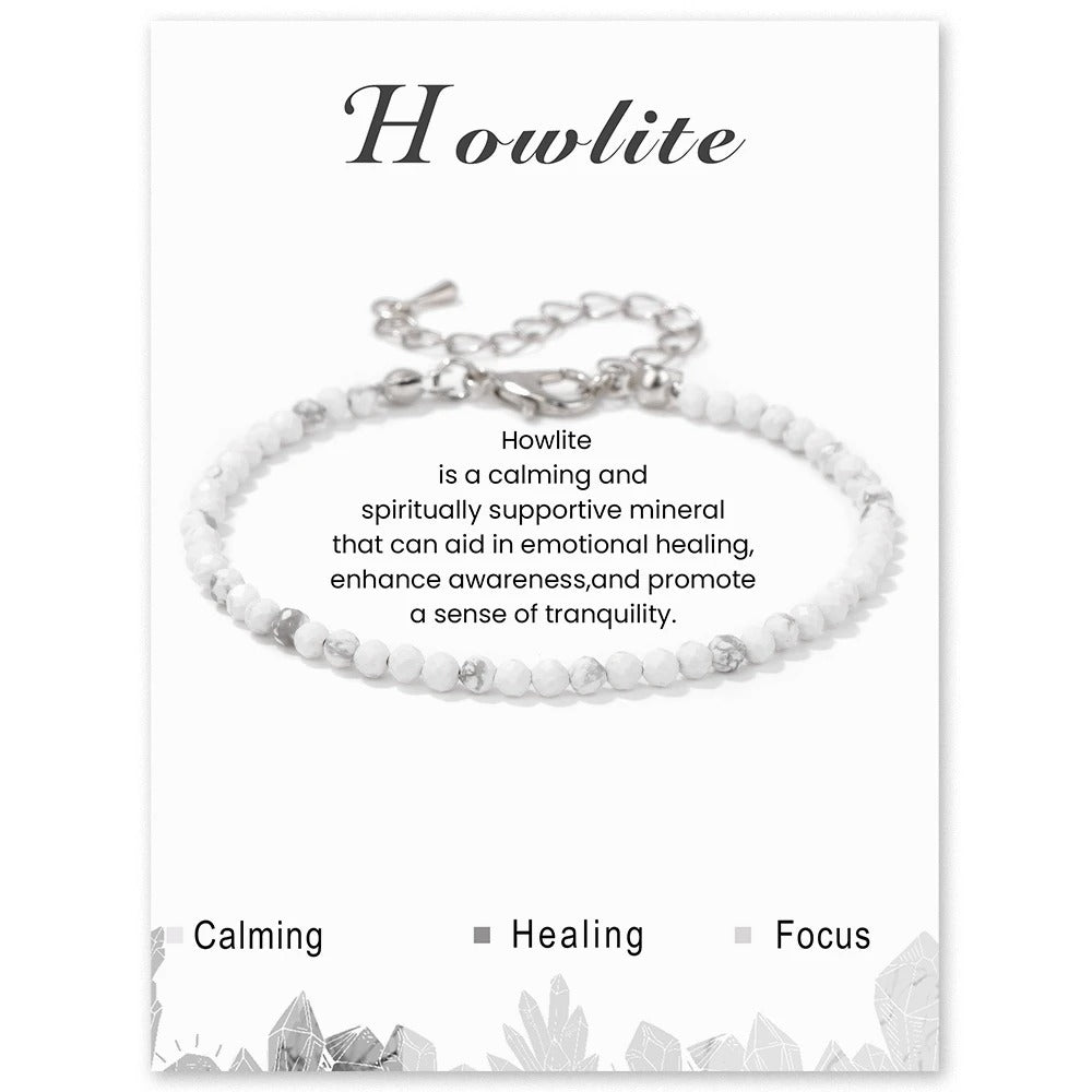 Amethyst & Quartz Faceted Stone Bracelet Reiki Healing Jewelry