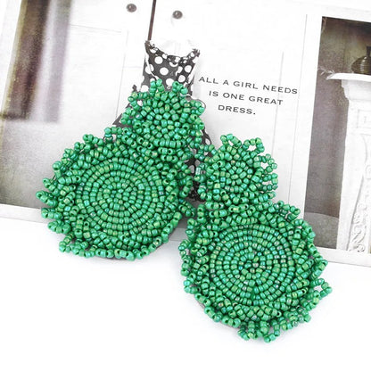 Women’s Boho Beads Dangle Earrings Round Statement Jewelry