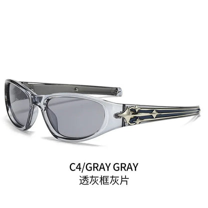 Y2K Cat Eye Sunglasses with Punk Star Rivets UV400