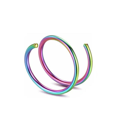 Stainless Steel Spiral Double Nose Ring Septum Piercing Women