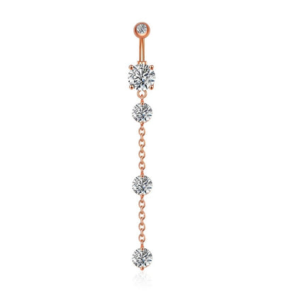 Trendy Angel Belly Button Rings Stainless Steel Zircon Butterfly for Women Body Belly Jewelry Pendant